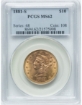 1881S $10 Liberty Eagle MS62